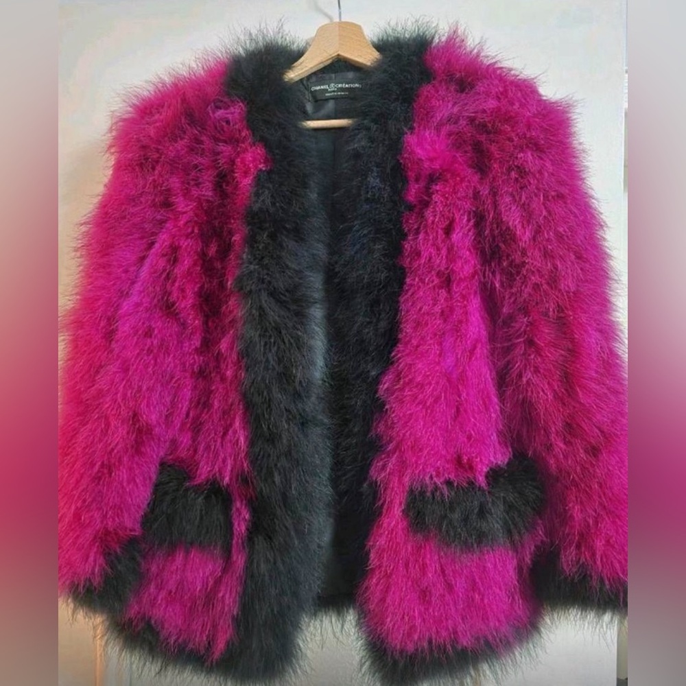 Chanel Vintage Ostrich Jacket Sz 38
